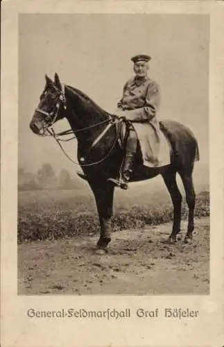 Ak Generalfeldmarschall Graf Häseler, zu Pferde