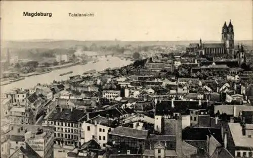 Ak Magdeburg an der Elbe, Totale der Stadt