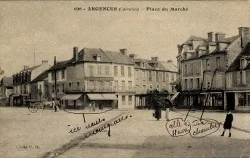 Ak Argences Calvados, Marktplatz