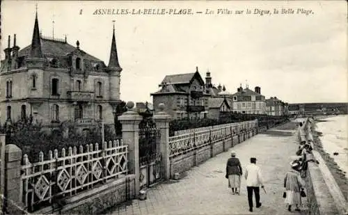 Ak Asnelles La Belle Plage Calvados, Les Villas sur la Digue, la Belle Plage