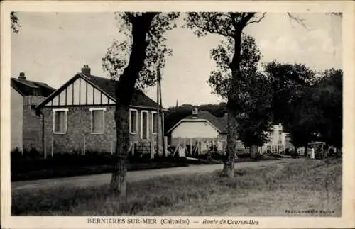 Ak Bernieres sur Mer Calvados, Route de Courseulles