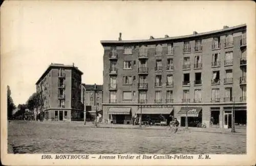 Ak Montrouge Hauts de Seine, Avenue Verdier, Rue Camille-Pelletan