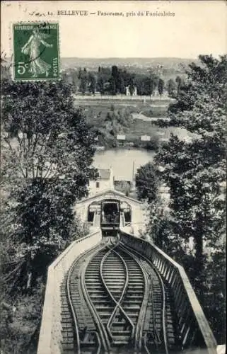 Ak Bellevue Hauts de Seine, Panorama, pris du Funiculaire