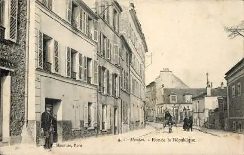 Ak Meudon Hauts de Seine,  Rue de la République