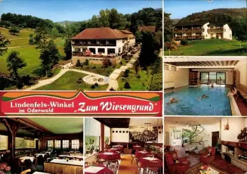 Ak Winkel Lindenfels Odenwald, Restaurant Café Zum Wiesengrund, Gästehaus Dagmar