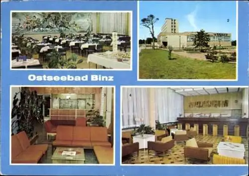 Ak Seebad Binz auf Rügen, Ostseebad Binz, FDGB-Urlauberrestaurant, gemütliche Sitzgelegenheite...