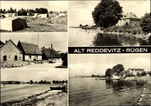 Ak Alt Reddevitz Middelhagen Mönchgut auf Rügen, ALT REDDEVITZ, Landschaft, Zeltlager, Wasser,...