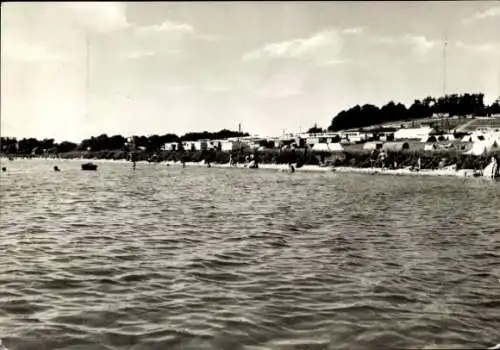 Ak Putbus auf der Insel Rügen, Zeltplatz, Strand, Wasser, Urlauber, Bäume, Himmel, Rügen