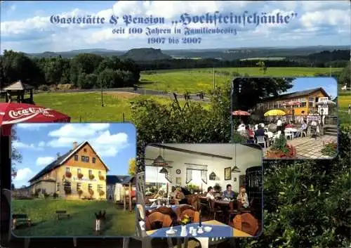 Ak Hohnstein Sächsische Schweiz, Gaststätte & Pension Hocksteinschänke, seit 100 Jahren in Fam...