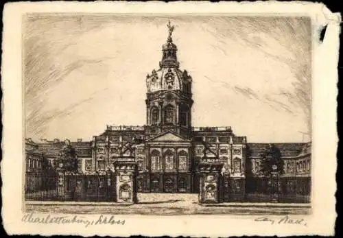 Ak Berlin Charlottenburg, Bahnhof Zoo, Charlottenburg Schloss
