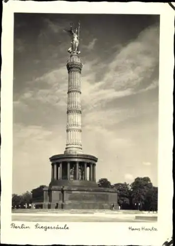 Ak Berlin Tiergarten, Partie an der Siegessäule, Foto. Hans Hartz