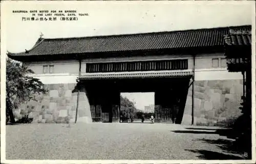 Ak Chiyoda Tokyo Tokio Japan, Sakurada Gate, historische Architektur, Eingangstor, feudale Ges...