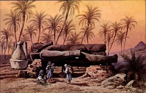 Künstler Ak Perlberg, F., Memphis Ägypten, Statue de Ramses