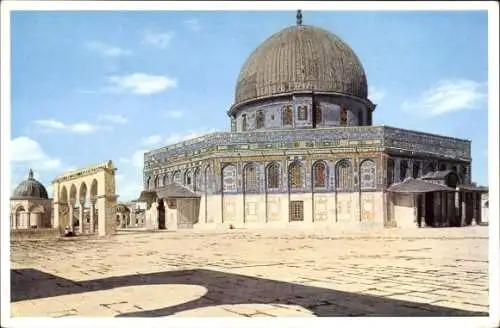 Ak Jerusalem Israel, Der Felsendom von Südwest, Kubbet es Sachra