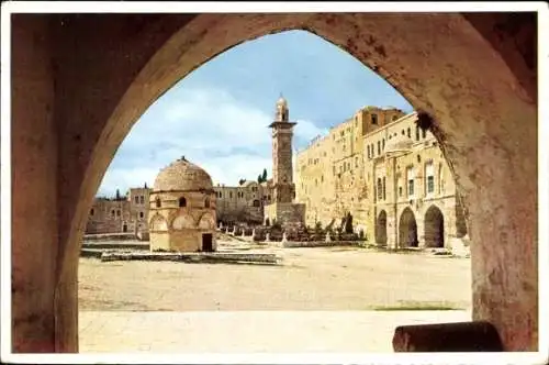 Ak Jerusalem Israel, Architektur, Tempelplatz, Burg Antonia, historische Stätten