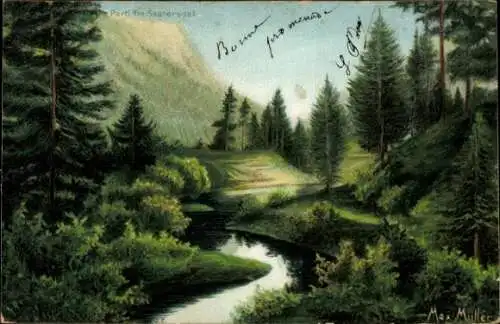 Künstler Ak Max Müller, Norwegen, Saetersdal