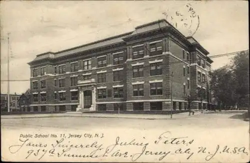 Ak Jersey City New Jersey USA, Public School No. 11,  Gebäude, historisch