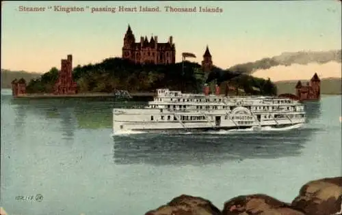 Ak Thousand Islands Ontario Kanada, Dampfer Kingston, Heart Island