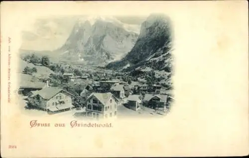 Ak Grindelwald Kanton Bern, Berglandschaft, Häuser, "Gruss aus Grindelwald", altes Postkarten-...
