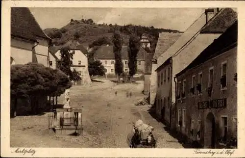 Ak Tännesberg in der Oberpfalz, Marktplatz, Gasthof Zur Post