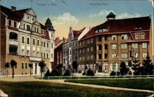 Ak Torgau an der Elbe, Friedrichplatz, Denkmal