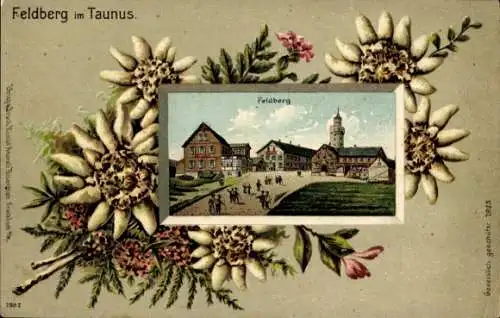 Präge Passepartout Ak Niederreifenberg Schmitten im Taunus, Großer Feldberg