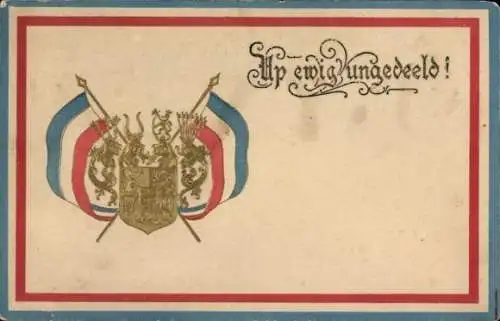 Präge Wappen Ak Schleswig-Holstein, Fahnen