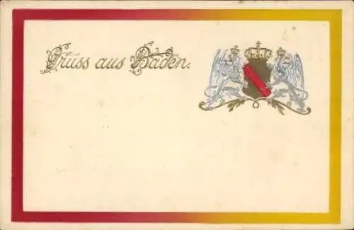 Präge Wappen Ak Baden, Krone