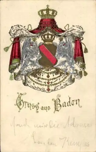 Präge Wappen Ak Baden, Krone