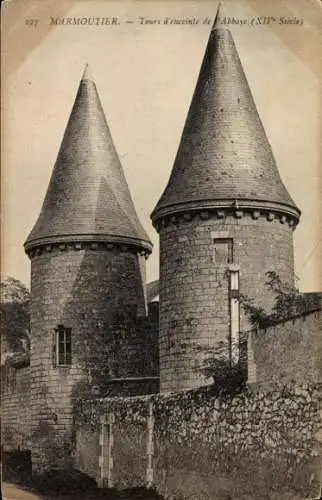 Ak Sainte-Radegonde-en-Touraine Tours Indre et Loire, Abtei Marmoutier, Türme