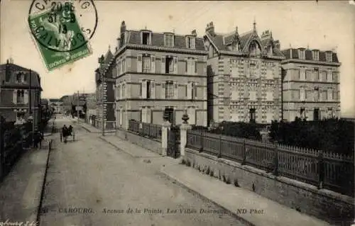 Ak Cabourg Calvados, Avenue de la Pointe, Villas Desroque