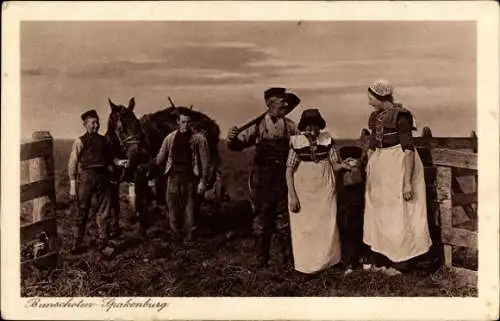 Ak Bunschoten Spakenburg Utrecht Niederlande, Bauern, Pferd, Niederländische Tracht