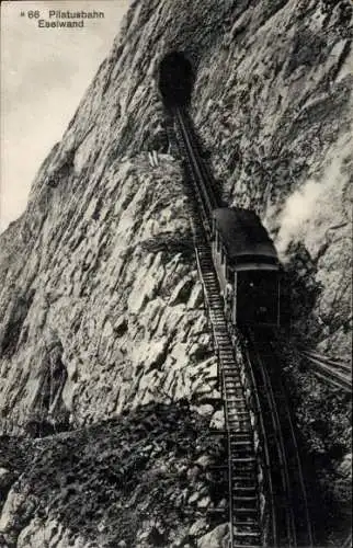 Ak Kanton Luzern Schweiz, Pilatusbahn, Eselwand
