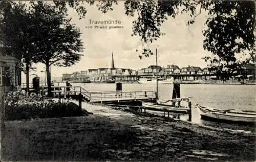 Ak Travemünde Lübeck, Vom Priwall gesehen