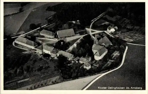 Ak Holzen Arnsberg im Hochsauerlandkreis, Fliegeraufnahme, Kloster Oelinghausen, Gasthof Danne