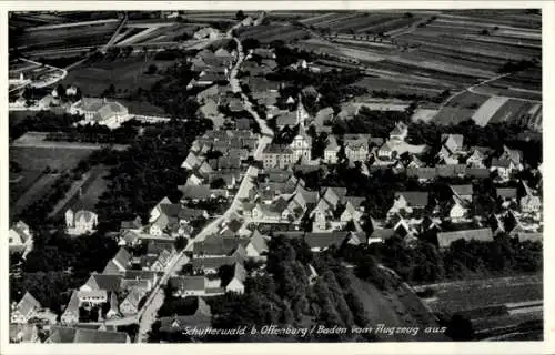 Ak Schutterwald Baden Württemberg, Schutterwald, Luftaufnahme, ruhige Landschaft, Häuser, Felder