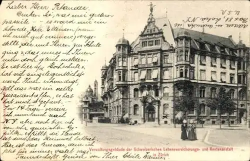 Ak Zürich Schweiz, Verwaltungsgebäude der Schweizerischen Lebensversicherungs- und Rentenanstalt