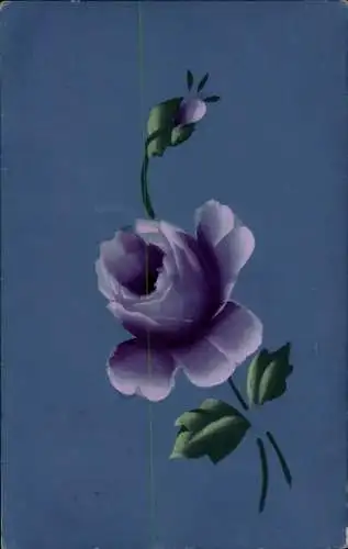 Handgemalt Ak Blume, Rosenblüte