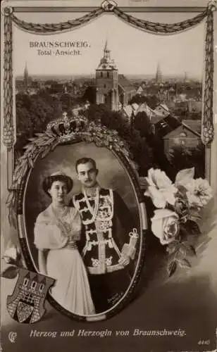 Wappen Ak Braunschweig in Niedersachsen, Herzog Ernst August von Braunschweig, Victoria Luise