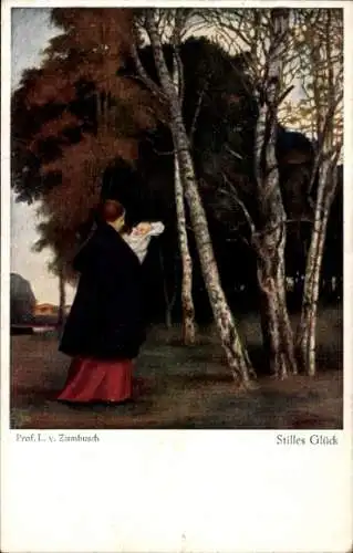 Künstler Ak Zumbusch, L., Stilles Glück, Mutter mit Baby, Primus 5017