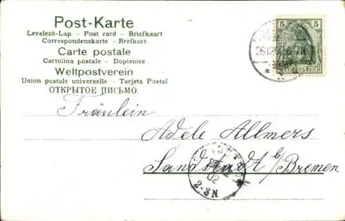 Ak Frohe Weihnachten, Zwei Engel, Tannenbaum
