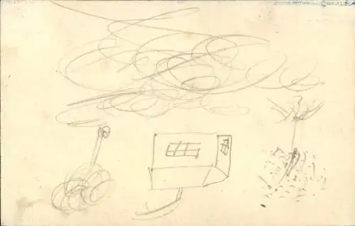 Handgemalt Ak See, Uferpartie, Wohnhaus, Baumblüte