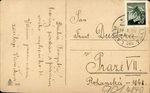 Handgemalt Ak See bei Nacht, Segelboote