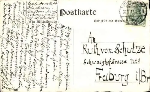 Handgemalt Künstler Ak Gitarre, Bändchen