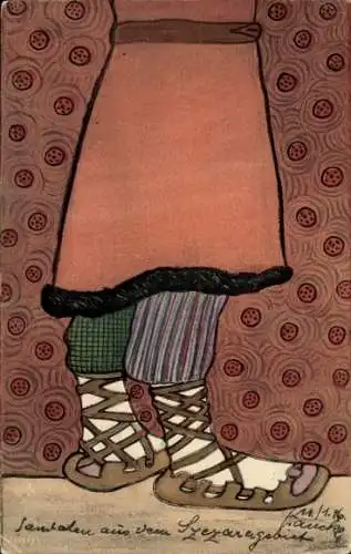 Puzzle Ak Unterteil eines Mannes in Sandalen