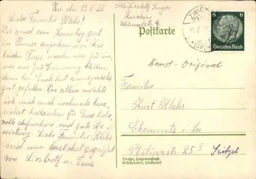 Handgemalt Ak See, Segelschiff