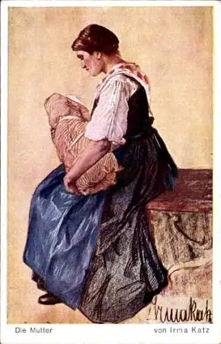 Künstler Ak Katz, I., Mutter mit Kind, Baby