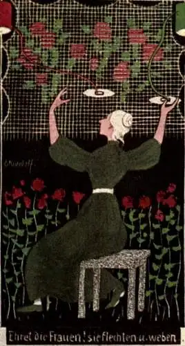 Künstler Ak Kreidolf, E., Ehret die Frauen, sie flechten und weben