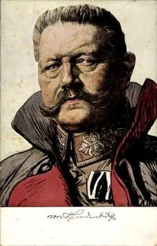 Künstler Ak Jank, A., Generalfeldmarschall Paul von Hindenburg, Uniform