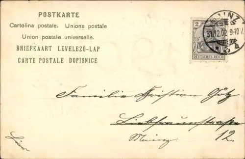 Präge Ak Glückwunsch Neujahr 1903, Zwerg